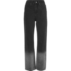 Retro verwaschene graue Hose mit Herzausschnitten und Taschen