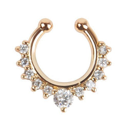 Rhinestones Steel Fake Septum Nose Rings