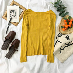 Ribbed Slim Basic Colors Buttons Long Sleeve Shirt