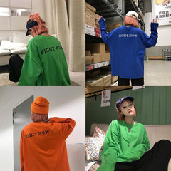 Sudadera estética oversize con estampado Right Now