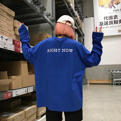 Sudadera estética oversize con estampado Right Now