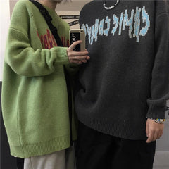 Suéter de punto de cuello redondo con agujeros rasgados de Internet Girl