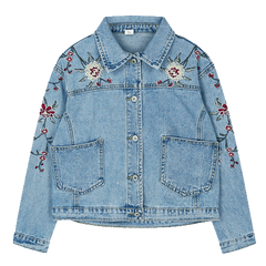 Roses Cute Embroidery Denim Jacket