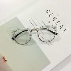 Round Cat Clear Transparent Shades Glasses