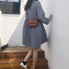 Saddle Black Brown Leather Pu Retro Shoulder Bag