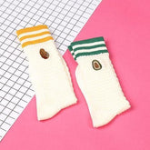 Sale Avocado Embroidery Striped Socks