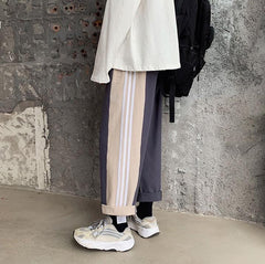 Sale Black Gray Sporty 90S Side Lines High Waist Thin Pants