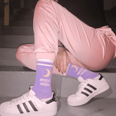 Sale Bright Moon Sugar Purple High Ankle Socks