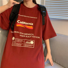 Sale California Print Tumblr Aesthetic Oversized T-Shirt