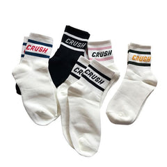 Sale Crush Letter Print Stripes Socks