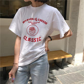Sale Cute Classic Recipe Print Summer Cotton T-Shirt