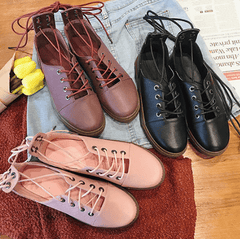 Venta de lindas botas Lolita con cordones y cortes
