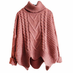 Suéter cálido de punto grueso con trenzas en colores tierra en oferta