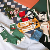 Sale Girl Portrait Cartoon Printed Cotton Socks