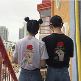 Sale Hand Hold Rose Embroidery Tshirt
