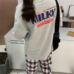 Sale Logo Print Loose Internet Girl T-Shirt