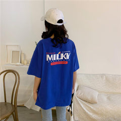 Sale Logo Print Loose Internet Girl T-Shirt