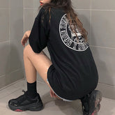 Sale Sm Girl Back Print Oversized Black T-Shirt