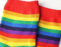 Sale Soft Pale Pastel Stripes Rainbow Kawaii Ankle Socks