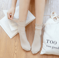 Sale Wavy Edge High Ankle Easy Colors Socks