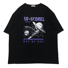 Sale White Space Aesthetic Graphic Loose T-Shirt