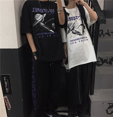 Sale White Space Aesthetic Graphic Loose T-Shirt