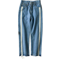 Side Lines Blue Ripped Sportish Denim Pants