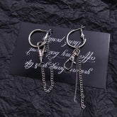 Silver Chains Carabine Street Fashion Earrings