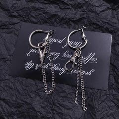 Silver Chains Carabine Street Fashion Earrings