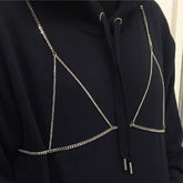 Silver Chest Elegant Vintage Thin Chain Necklace Bra