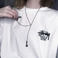 Collar de hilo fino con auriculares de plata