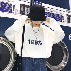 Simple Digital Printing Long Sleeve Oversized T-Shirt