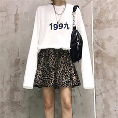 Simple Digital Printing Long Sleeve Oversized T-Shirt