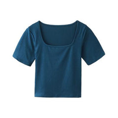 Slim Summer Light Cutout Neck T-Shirt