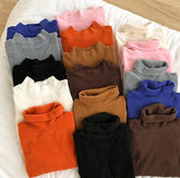 Soft Aesthetic Fleece High Collar Solid Color Shirt