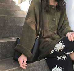 Cárdigan extragrande de punto suave y acogedor con botones grandes