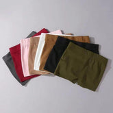 Solid Color Elastic Waist Tight Shorts