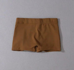 Shorts ajustados con cintura elástica de color liso