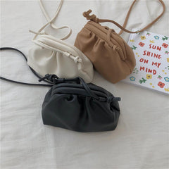 Solid Colors Soft Faux Leather Small Clutch Shoulder Bag