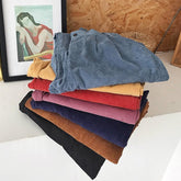Solid Colors Vintage Straight Corduroy Loose Pants