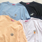 Space Theme Small Embroidery Oversized T-Shirt
