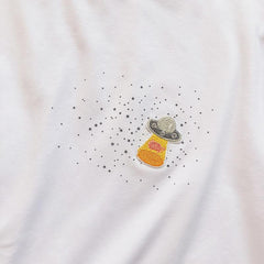 Space Theme Small Embroidery Oversized T-Shirt