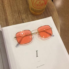 Quadratische bunte koreanische Sonnenbrille mit Metallrahmen