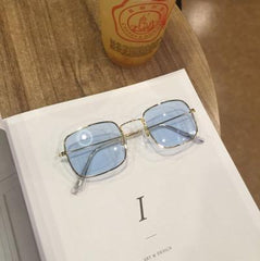 Quadratische bunte koreanische Sonnenbrille mit Metallrahmen