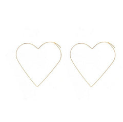 Stars Hearts Thin Metallic Frame Silver Gold Earrings