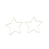 Stars Hearts Thin Metallic Frame Silver Gold Earrings