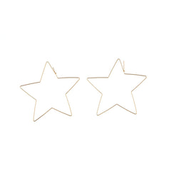 Stars Hearts Thin Metallic Frame Silver Gold Earrings