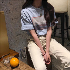 Still Life Art Print Round Neck Loose T-Shirt