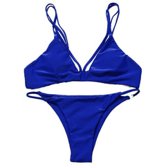 Strappy Simple Colour Triangle Bikini