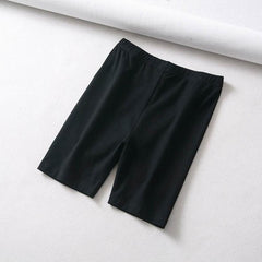 Stretchy Slim High Waist Sports Solid Colors Shorts